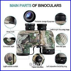 10X50 Marine Binoculars for Adults, Waterproof Binoculars with Rangefinder Co