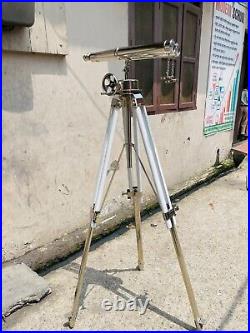 62 Brass Binocular With Stand Maritime Telescope Navy Gift Observatory Spyglass