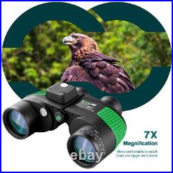 7X50 Binoculars with Rangefinder Compass for Hunting Boating Military Waterproof