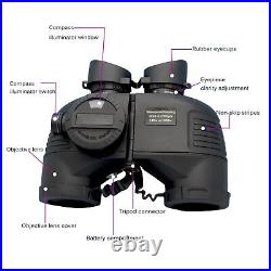 7x50 HD Waterproof Military Marine Binoculars withInternal Rangefinder & Compas