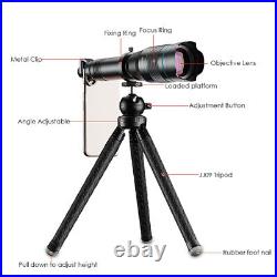 APEXEL 60x Zoom Monocular Telescope Telephoto Lens With Bluetooth Remote Tripod