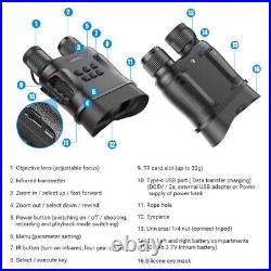 APEXEL HD Video Digital Zoom Night Vision Infrared Hunting Binoculars IR Camera