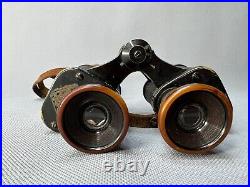 Antique WWI Goerz u. Pozsony Feldstecher M8 6x Military Army Binoculars withCase