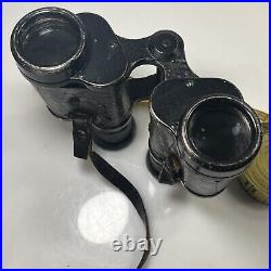 Dienstglas 6x30 E. LEITZ WETZLAR H/6400 WW2 Binoculars German Eagle on Eyepiece