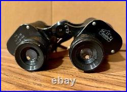 HUET PARIS, No. 60-52638, 8X30 WWII MILITARY BINOCULARS WITH LEATHER CASE