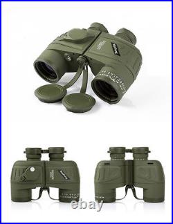 Military 10x50 Binoculars Telescope Digital Compass Waterproof Light Night Vison