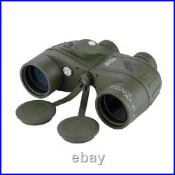 Military 10x50 Binoculars Telescope Digital Compass Waterproof Light Night Vison