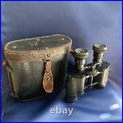 Military Binoculars Dated 1924 Lemaire Fabt Paris With Case Etched W. T. Risley
