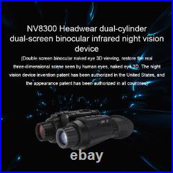 NV8300 3D 1080P 4K Night Vision Binoculars Infrared Head Mounted Goggles with32GB