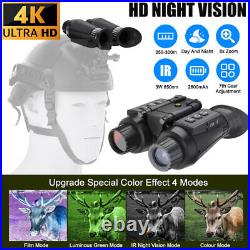 NV8300 Infrared Night Vision Binoculars 4K 3D Head Mounted Goggles 8X Zoom 300M