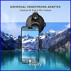 Python 12x52 Range Master Ultra HD Monocular + Smartphone Adapter + Leather Bag