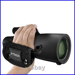 Python 12x52 Range Master Ultra HD Monocular + Smartphone Adapter + Leather Bag