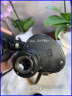 Vintage Antique Bausch & Lomb USA 7x50 Binoculars Military 6070 RARE