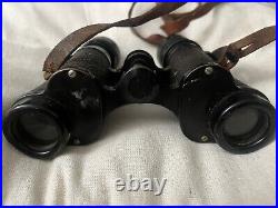 Vintage Huet Paris Military Binoculars With Case 6x24