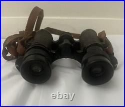 Vintage Huet Paris Military Binoculars With Case 6x24