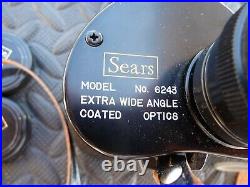 Vintage Sears Binoculars Model #6243 7 X 35 MM Extra Wide Angle with Leather Case