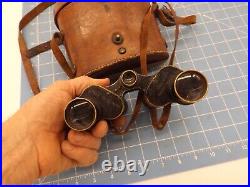 Vintage WWII Bausch & Lomb Binoculars & Compass Case military