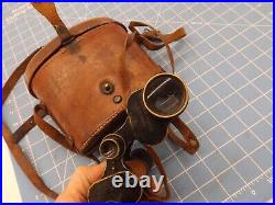 Vintage WWII Bausch & Lomb Binoculars & Compass Case military