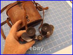 Vintage WWII Bausch & Lomb Binoculars & Compass Case military