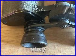 WW1 Zeiss Binoculars Bausch Lomb Military Prism Stereo 46648 Antique Vtg 8 x 25