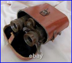 WW2 ORIGINAL KINGDOM BULGARIA MILITARY BINOCULARS withLEATHER CASE RARE