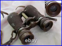 WW2 ORIGINAL KINGDOM BULGARIA MILITARY BINOCULARS withLEATHER CASE RARE