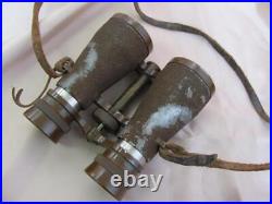 WW2 ORIGINAL KINGDOM BULGARIA MILITARY BINOCULARS withLEATHER CASE RARE