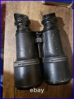 WWI or WWII binoculars with case Made In France Marking